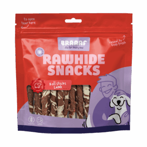 Braaaf Rawhide Roll Sticks Lam & Vis - 25 st.