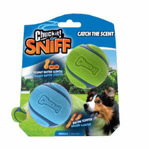 Chuckit! Sniff Fetch Ball Bacon & Peanut Butter M 2-pack