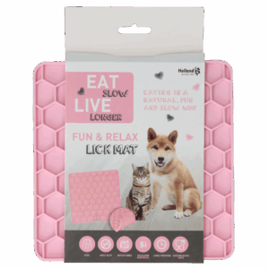 Eat Slow Live Longer Lick Mat Honeycomb Roze
