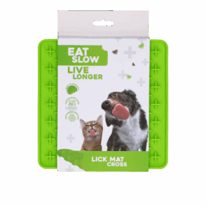 Eat Slow Live Longer Lick Mat Cross Groen