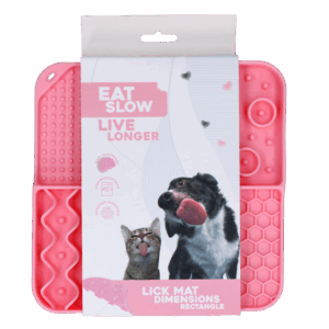 Eat Slow Live Longer Lick Mat Dimensions Rectangle Roze