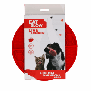 Eat Slow Live Longer Lick Mat Dimensions Circle Rood