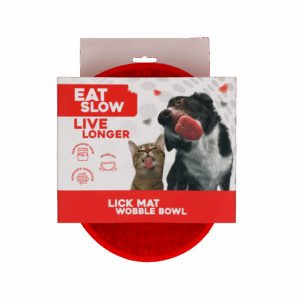 Eat Slow Live Longer Lick Mat Wobble Bowl Rood