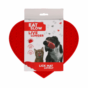 Eat Slow Live Longer Lick Mat Lovely Heart Rood
