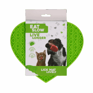 Eat Slow Live Longer Lick Mat Lovely Heart Groen