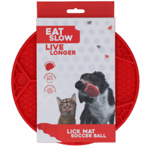 Eat Slow Live Longer Lick Mat Soccer Ball Rood