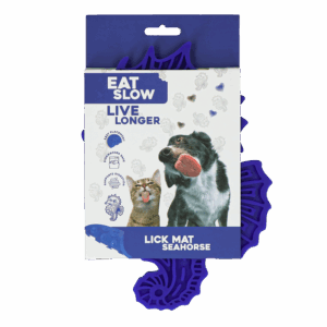Eat Slow Live Longer Lick Mat Seahorse Blauw
