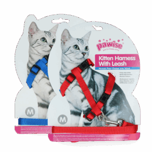 Pawise Kitten Harness With Leash Red/Blue M
