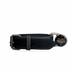 Spotted! Pro Leren Halsband Zwart 2,5 x 40 cm