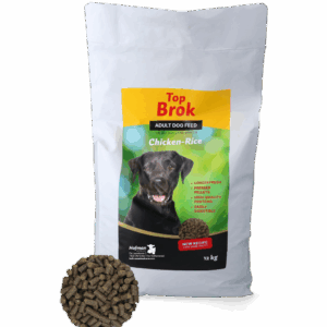 Topbrok Hond Geperste Brokken Kip & Rijst 12 kg