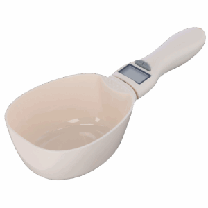 Voerschep met digitale weegschaal