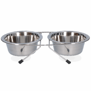 Voer en drinkbak RVS met standaard Ø 13 cm (350 ml)